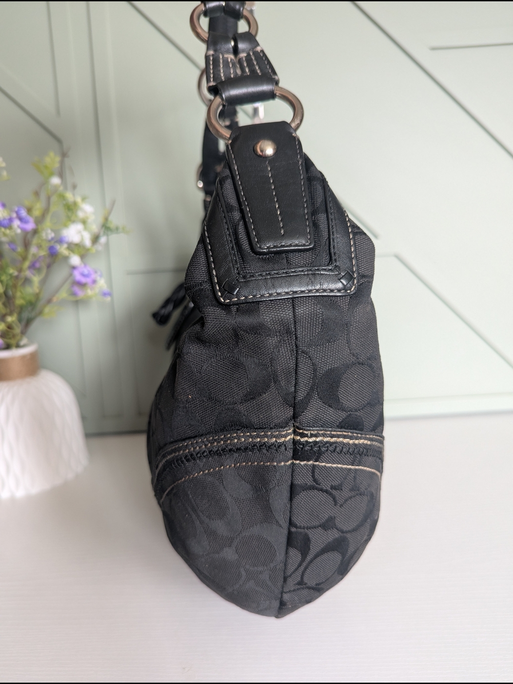 Vintage Coach Soho Signature Jacquard Hobo Bag - Picture 3 of 10